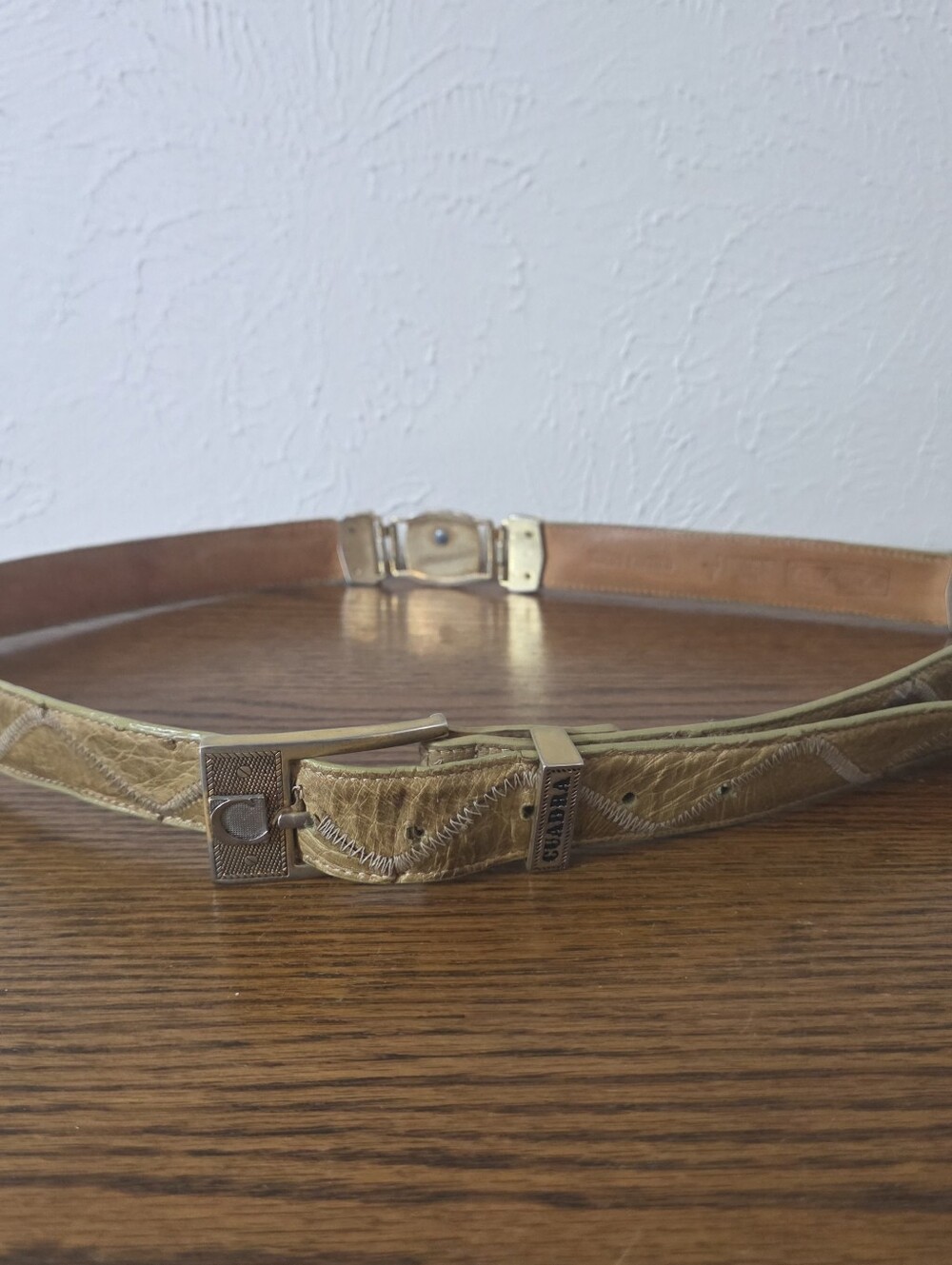 Vintage Cuadra Genuine Ostrich Skin Western Multi-link Belt Size 40 Mexico